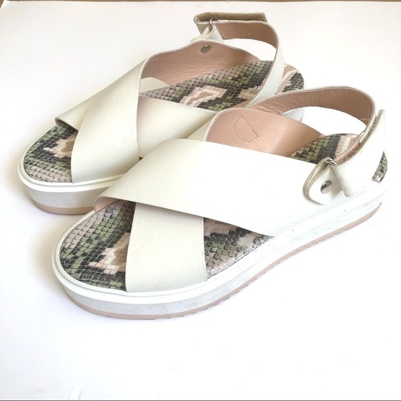 NEW AGL Maya Crisscross Platform Sandal off-white 39 - Picture 2 of 5
